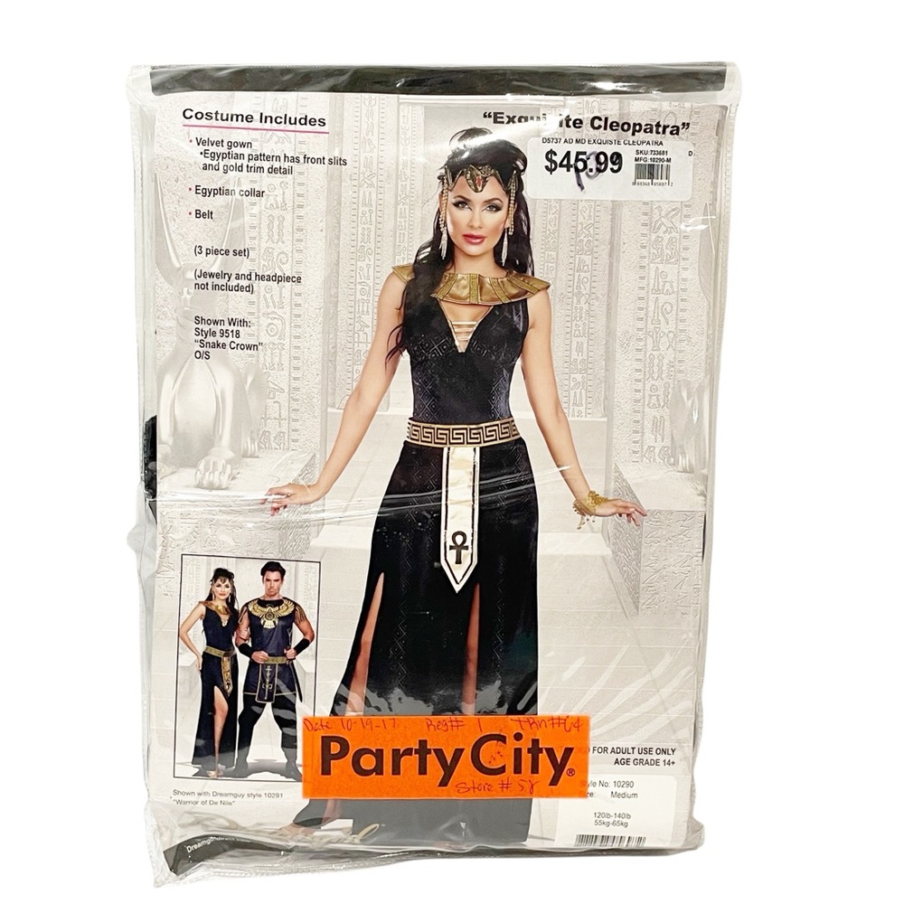 Spirit Halloween‎ Womens Size Medium Exquisite Cleopatra Costume Dress Up NEW